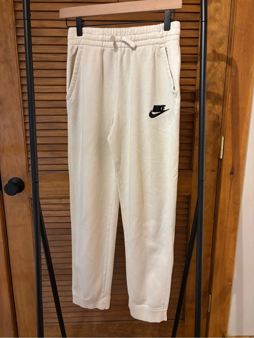 Nike Cream Sweatpants with Black Swoosh